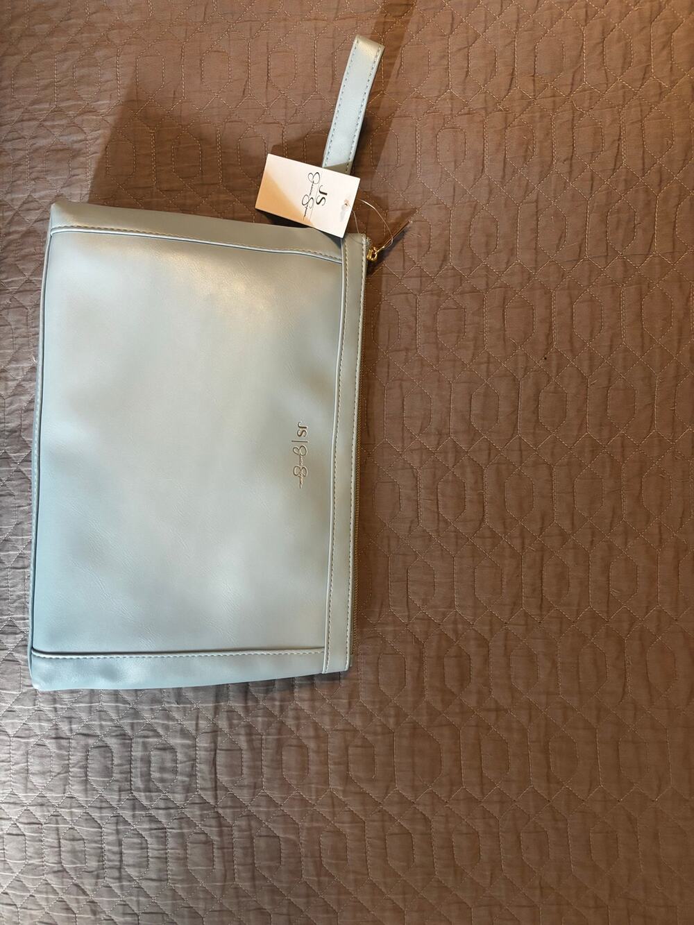 NWT Jessica Simpson Large Gusset Clutch- Light Blue